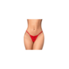 String rouge classique en dentelle 